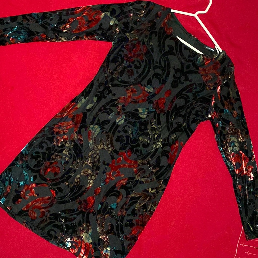Velour Print Dress